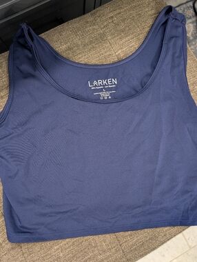 LARKEN X Marine Navy Crop Nursing And Hands Free Pumping Bra